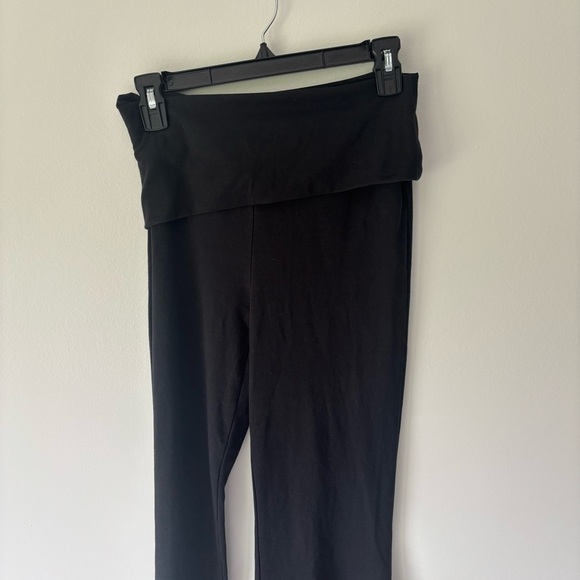 Aerie Black OG Fold Over Super Flare Hi-Rise Leggings Athleisure Activewear - Picture 7 of 9